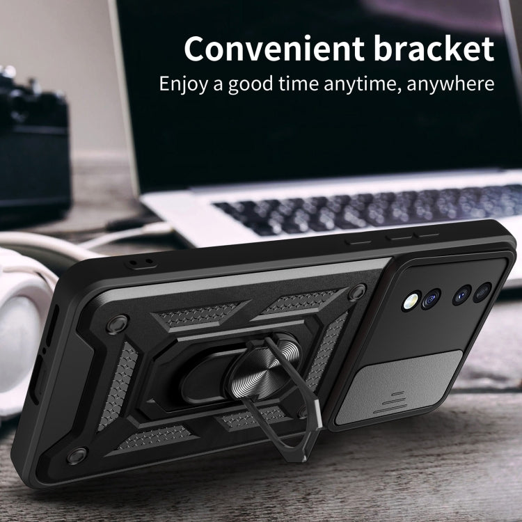 Sliding Camera Cover Design TPU+PC Phone Case, For Honor 70 5G