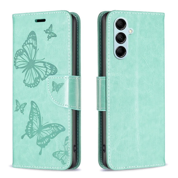 Two Butterflies Embossing Leather Phone Case, For Xiaomi Redmi Note 12 4G Global, For Nokia G22, For Samsung Galaxy A24 4G, For Samsung Galaxy M14 5G