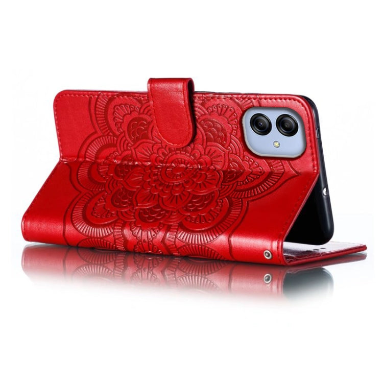 Sun Mandala Embossing Pattern Phone Leather Case, For Samsung Galaxy A04e, For Samsung Galaxy A14 4G, For Samsung Galaxy A24 5G, For Samsung Galaxy A34 5G, For Samsung Galaxy A54 5G, For Samsung Galaxy S23 5G