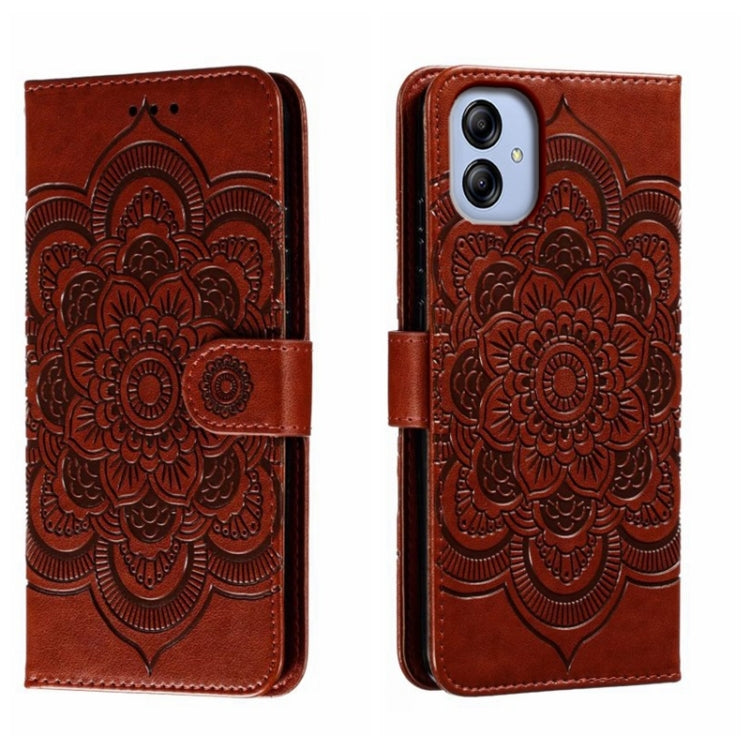 Sun Mandala Embossing Pattern Phone Leather Case, For Samsung Galaxy A04e, For Samsung Galaxy A14 4G, For Samsung Galaxy A24 5G, For Samsung Galaxy A34 5G, For Samsung Galaxy A54 5G, For Samsung Galaxy S23 5G