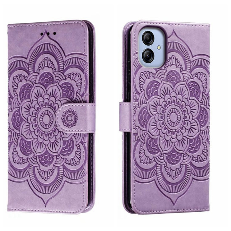 Sun Mandala Embossing Pattern Phone Leather Case, For Samsung Galaxy A04e, For Samsung Galaxy A14 4G, For Samsung Galaxy A24 5G, For Samsung Galaxy A34 5G, For Samsung Galaxy A54 5G, For Samsung Galaxy S23 5G
