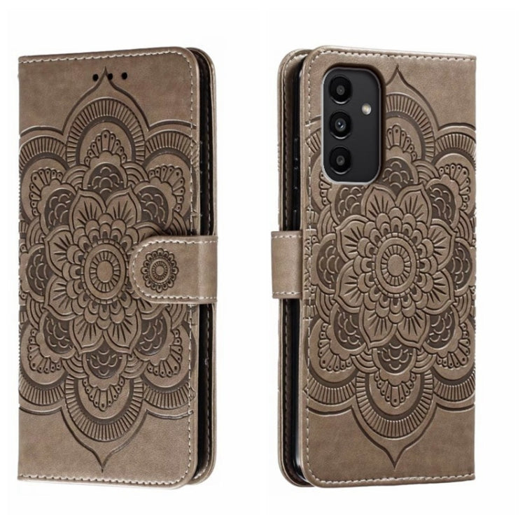 Sun Mandala Embossing Pattern Phone Leather Case, For Samsung Galaxy A04e, For Samsung Galaxy A14 4G, For Samsung Galaxy A24 5G, For Samsung Galaxy A34 5G, For Samsung Galaxy A54 5G, For Samsung Galaxy S23 5G
