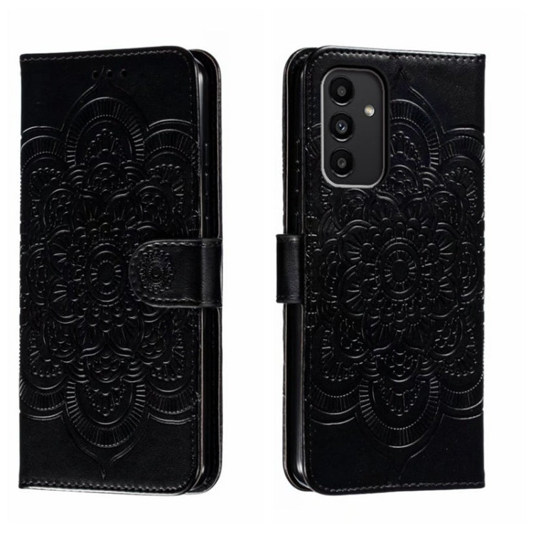 Sun Mandala Embossing Pattern Phone Leather Case, For Samsung Galaxy A04e, For Samsung Galaxy A14 4G, For Samsung Galaxy A24 5G, For Samsung Galaxy A34 5G, For Samsung Galaxy A54 5G, For Samsung Galaxy S23 5G
