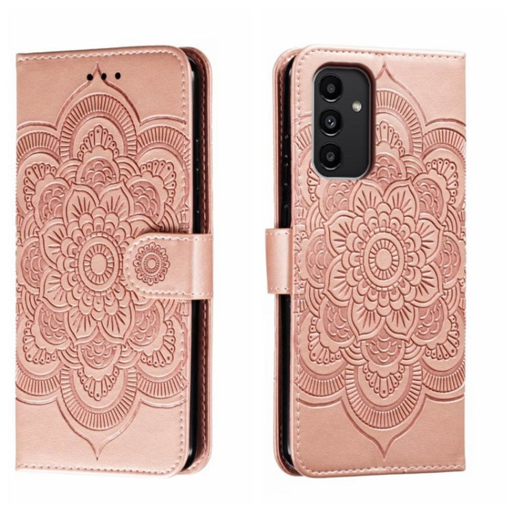 Sun Mandala Embossing Pattern Phone Leather Case, For Samsung Galaxy A04e, For Samsung Galaxy A14 4G, For Samsung Galaxy A24 5G, For Samsung Galaxy A34 5G, For Samsung Galaxy A54 5G, For Samsung Galaxy S23 5G