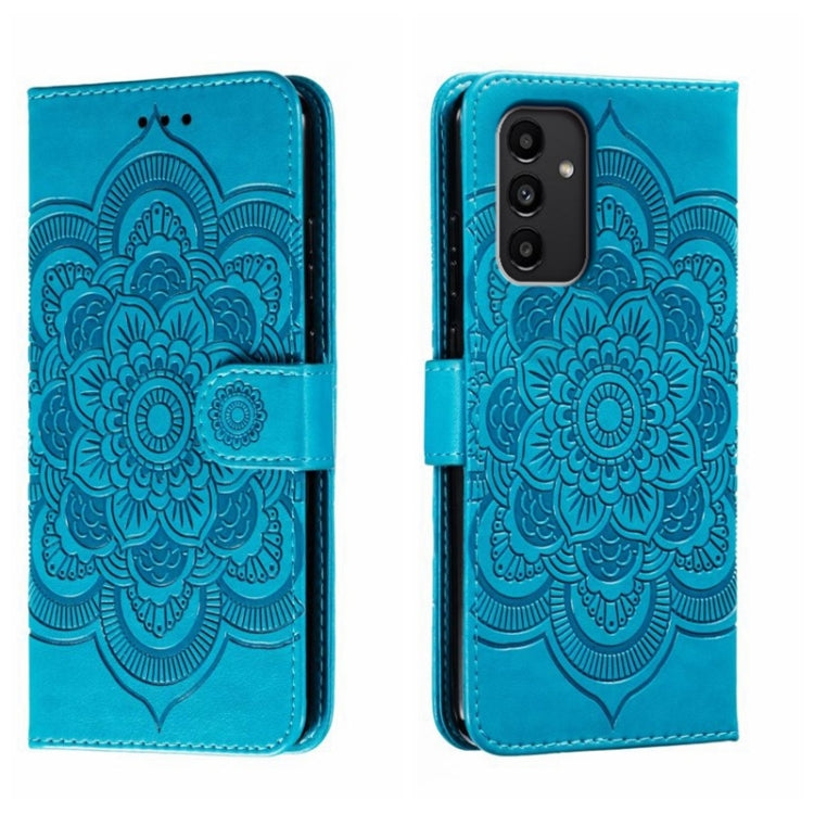 Sun Mandala Embossing Pattern Phone Leather Case, For Samsung Galaxy A04e, For Samsung Galaxy A14 4G, For Samsung Galaxy A24 5G, For Samsung Galaxy A34 5G, For Samsung Galaxy A54 5G, For Samsung Galaxy S23 5G
