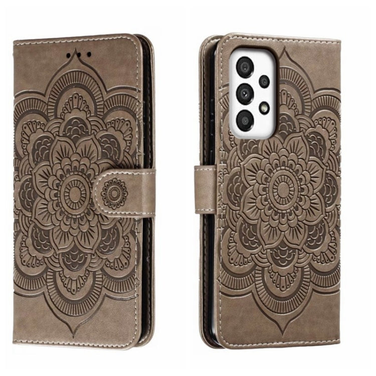 Sun Mandala Embossing Pattern Phone Leather Case, For Samsung Galaxy A04e, For Samsung Galaxy A14 4G, For Samsung Galaxy A24 5G, For Samsung Galaxy A34 5G, For Samsung Galaxy A54 5G, For Samsung Galaxy S23 5G