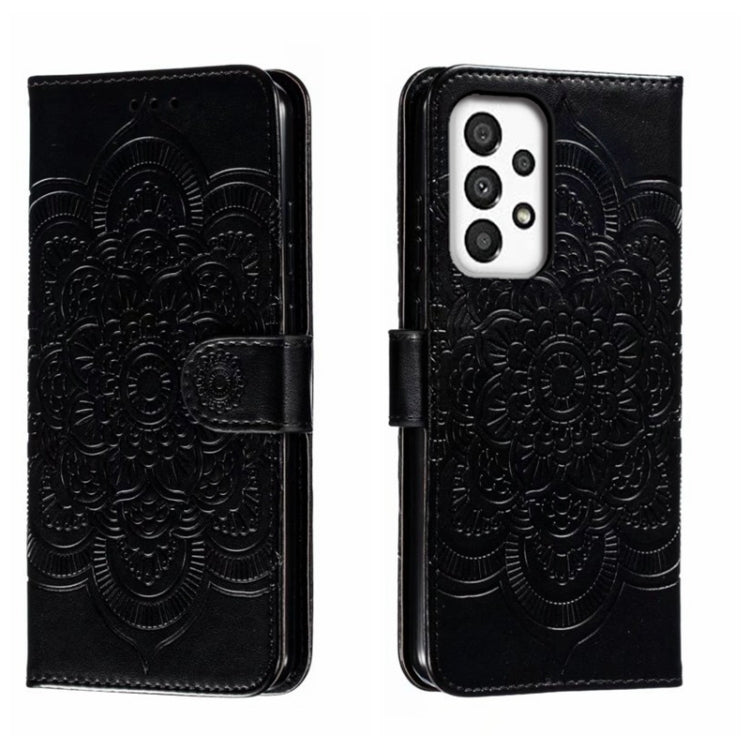 Sun Mandala Embossing Pattern Phone Leather Case, For Samsung Galaxy A04e, For Samsung Galaxy A14 4G, For Samsung Galaxy A24 5G, For Samsung Galaxy A34 5G, For Samsung Galaxy A54 5G, For Samsung Galaxy S23 5G