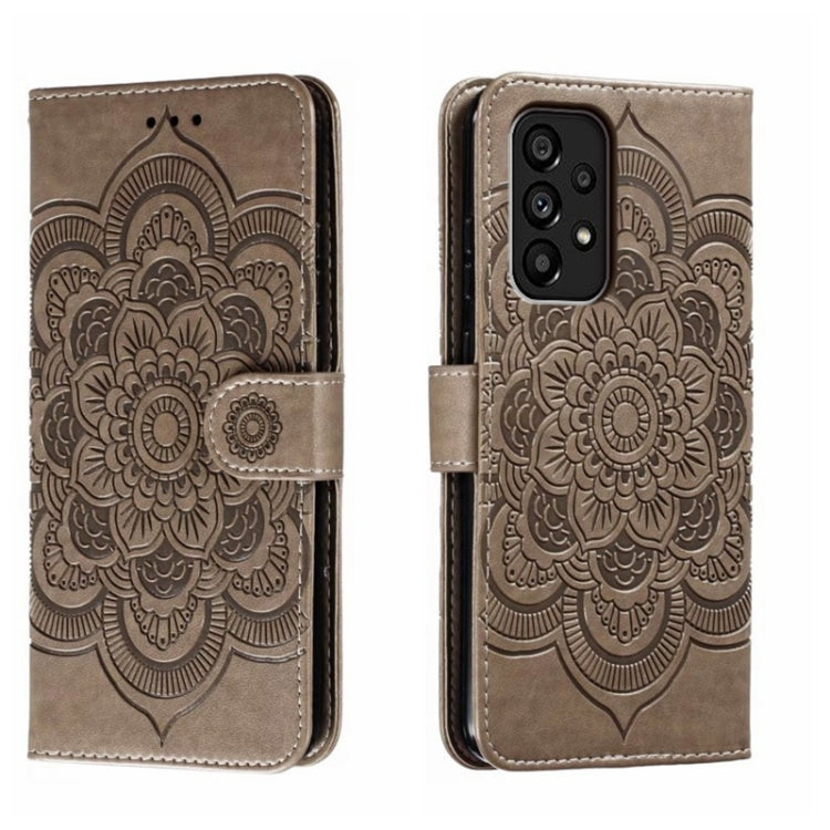 Sun Mandala Embossing Pattern Phone Leather Case, For Samsung Galaxy A04e, For Samsung Galaxy A14 4G, For Samsung Galaxy A24 5G, For Samsung Galaxy A34 5G, For Samsung Galaxy A54 5G, For Samsung Galaxy S23 5G