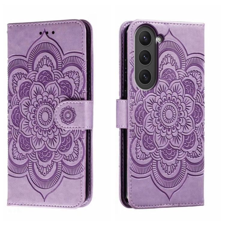 Sun Mandala Embossing Pattern Phone Leather Case, For Samsung Galaxy A04e, For Samsung Galaxy A14 4G, For Samsung Galaxy A24 5G, For Samsung Galaxy A34 5G, For Samsung Galaxy A54 5G, For Samsung Galaxy S23 5G