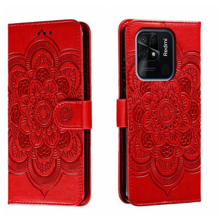 Sun Mandala Embossing Pattern Phone Leather Case, For Xiaomi Redmi 10C, For Xiaomi Redmi 12C, For Xiaomi Redmi A1, For Xiaomi Redmi K50 Ultra, For Xiaomi Redmi K60, For Xiaomi Redmi Note 12 5G Global