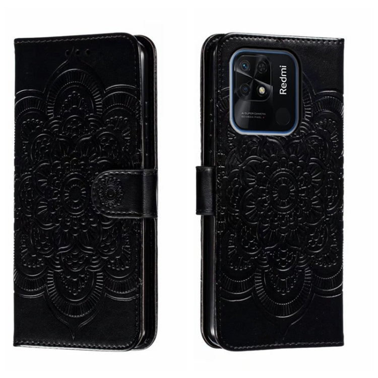 Sun Mandala Embossing Pattern Phone Leather Case, For Xiaomi Redmi 10C, For Xiaomi Redmi 12C, For Xiaomi Redmi A1, For Xiaomi Redmi K50 Ultra, For Xiaomi Redmi K60, For Xiaomi Redmi Note 12 5G Global