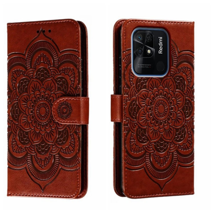 Sun Mandala Embossing Pattern Phone Leather Case, For Xiaomi Redmi 10C, For Xiaomi Redmi 12C, For Xiaomi Redmi A1, For Xiaomi Redmi K50 Ultra, For Xiaomi Redmi K60, For Xiaomi Redmi Note 12 5G Global