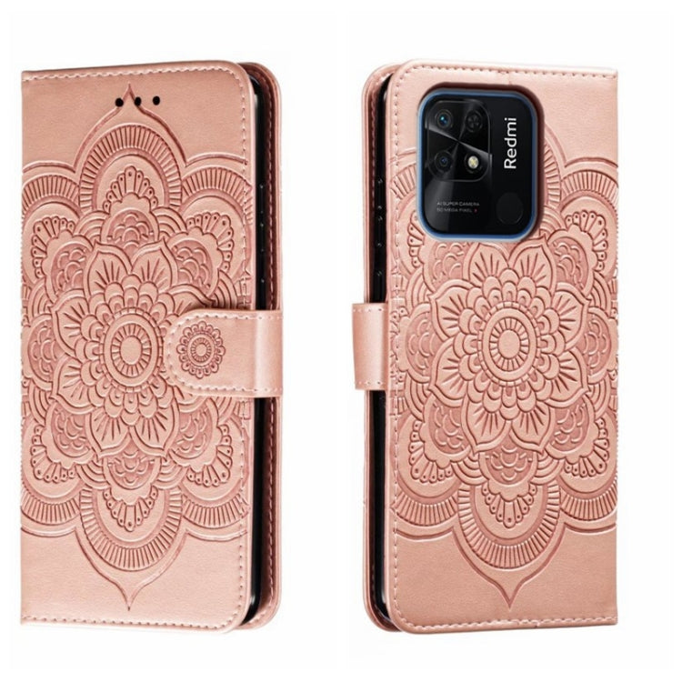 Sun Mandala Embossing Pattern Phone Leather Case, For Xiaomi Redmi 10C, For Xiaomi Redmi 12C, For Xiaomi Redmi A1, For Xiaomi Redmi K50 Ultra, For Xiaomi Redmi K60, For Xiaomi Redmi Note 12 5G Global