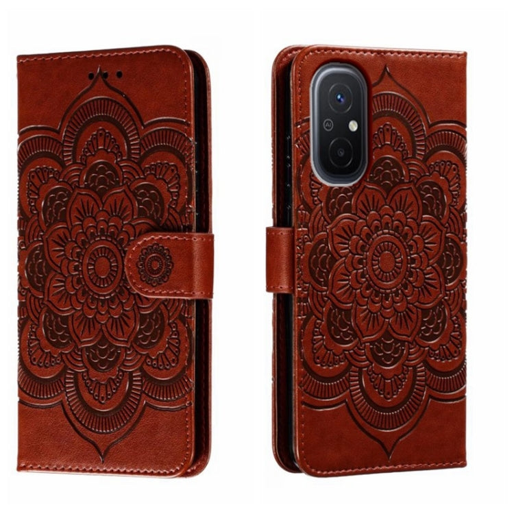 Sun Mandala Embossing Pattern Phone Leather Case, For Xiaomi Redmi 10C, For Xiaomi Redmi 12C, For Xiaomi Redmi A1, For Xiaomi Redmi K50 Ultra, For Xiaomi Redmi K60, For Xiaomi Redmi Note 12 5G Global