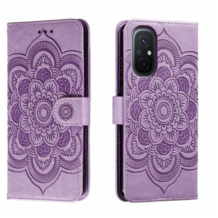 Sun Mandala Embossing Pattern Phone Leather Case, For Xiaomi Redmi 10C, For Xiaomi Redmi 12C, For Xiaomi Redmi A1, For Xiaomi Redmi K50 Ultra, For Xiaomi Redmi K60, For Xiaomi Redmi Note 12 5G Global