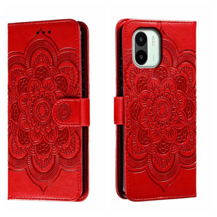 Sun Mandala Embossing Pattern Phone Leather Case, For Xiaomi Redmi 10C, For Xiaomi Redmi 12C, For Xiaomi Redmi A1, For Xiaomi Redmi K50 Ultra, For Xiaomi Redmi K60, For Xiaomi Redmi Note 12 5G Global