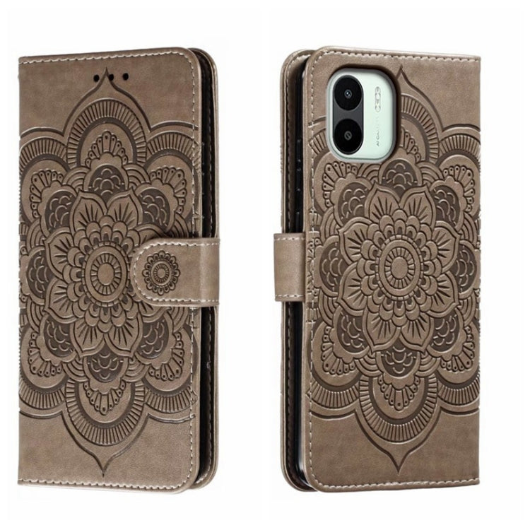 Sun Mandala Embossing Pattern Phone Leather Case, For Xiaomi Redmi 10C, For Xiaomi Redmi 12C, For Xiaomi Redmi A1, For Xiaomi Redmi K50 Ultra, For Xiaomi Redmi K60, For Xiaomi Redmi Note 12 5G Global