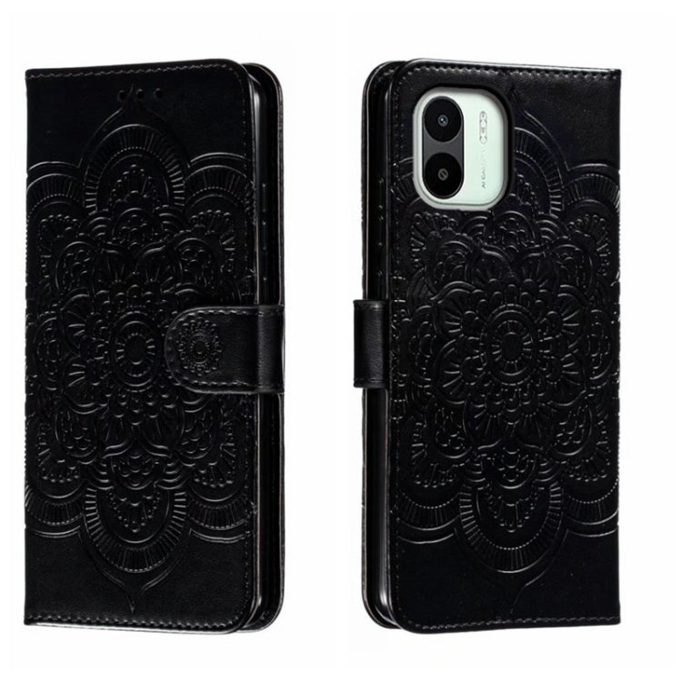 Sun Mandala Embossing Pattern Phone Leather Case, For Xiaomi Redmi 10C, For Xiaomi Redmi 12C, For Xiaomi Redmi A1, For Xiaomi Redmi K50 Ultra, For Xiaomi Redmi K60, For Xiaomi Redmi Note 12 5G Global