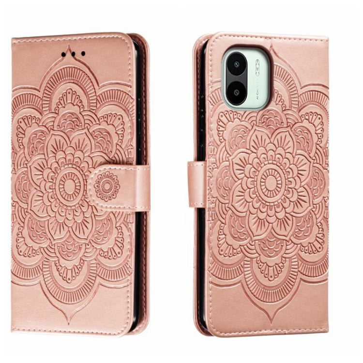 Sun Mandala Embossing Pattern Phone Leather Case, For Xiaomi Redmi 10C, For Xiaomi Redmi 12C, For Xiaomi Redmi A1, For Xiaomi Redmi K50 Ultra, For Xiaomi Redmi K60, For Xiaomi Redmi Note 12 5G Global