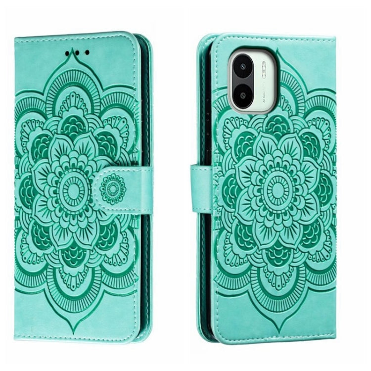 Sun Mandala Embossing Pattern Phone Leather Case, For Xiaomi Redmi 10C, For Xiaomi Redmi 12C, For Xiaomi Redmi A1, For Xiaomi Redmi K50 Ultra, For Xiaomi Redmi K60, For Xiaomi Redmi Note 12 5G Global