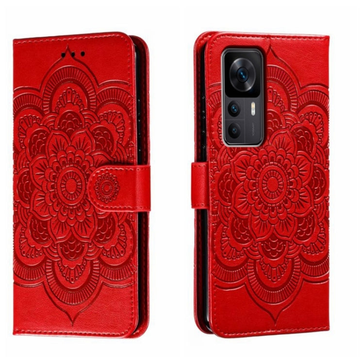 Sun Mandala Embossing Pattern Phone Leather Case, For Xiaomi Redmi 10C, For Xiaomi Redmi 12C, For Xiaomi Redmi A1, For Xiaomi Redmi K50 Ultra, For Xiaomi Redmi K60, For Xiaomi Redmi Note 12 5G Global