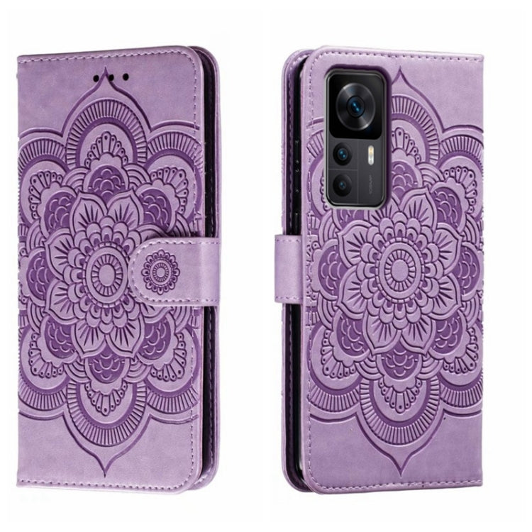 Sun Mandala Embossing Pattern Phone Leather Case, For Xiaomi Redmi 10C, For Xiaomi Redmi 12C, For Xiaomi Redmi A1, For Xiaomi Redmi K50 Ultra, For Xiaomi Redmi K60, For Xiaomi Redmi Note 12 5G Global