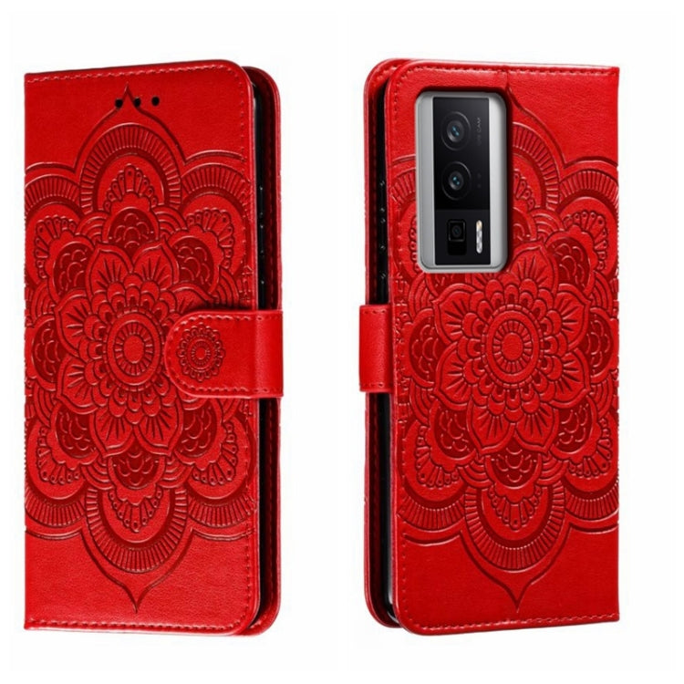 Sun Mandala Embossing Pattern Phone Leather Case, For Xiaomi Redmi 10C, For Xiaomi Redmi 12C, For Xiaomi Redmi A1, For Xiaomi Redmi K50 Ultra, For Xiaomi Redmi K60, For Xiaomi Redmi Note 12 5G Global