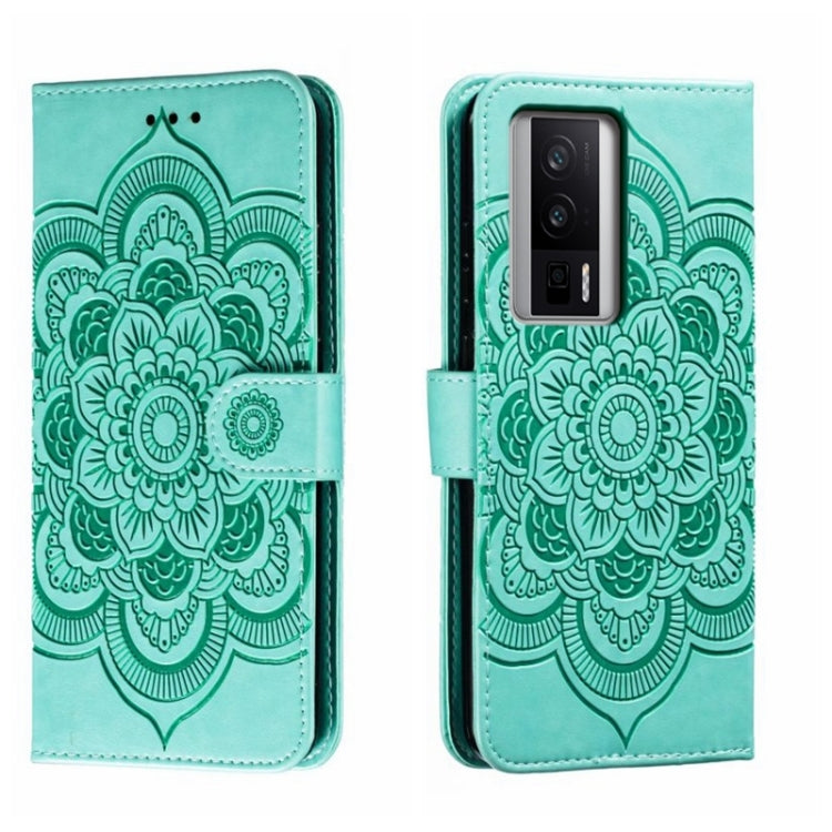 Sun Mandala Embossing Pattern Phone Leather Case, For Xiaomi Redmi 10C, For Xiaomi Redmi 12C, For Xiaomi Redmi A1, For Xiaomi Redmi K50 Ultra, For Xiaomi Redmi K60, For Xiaomi Redmi Note 12 5G Global
