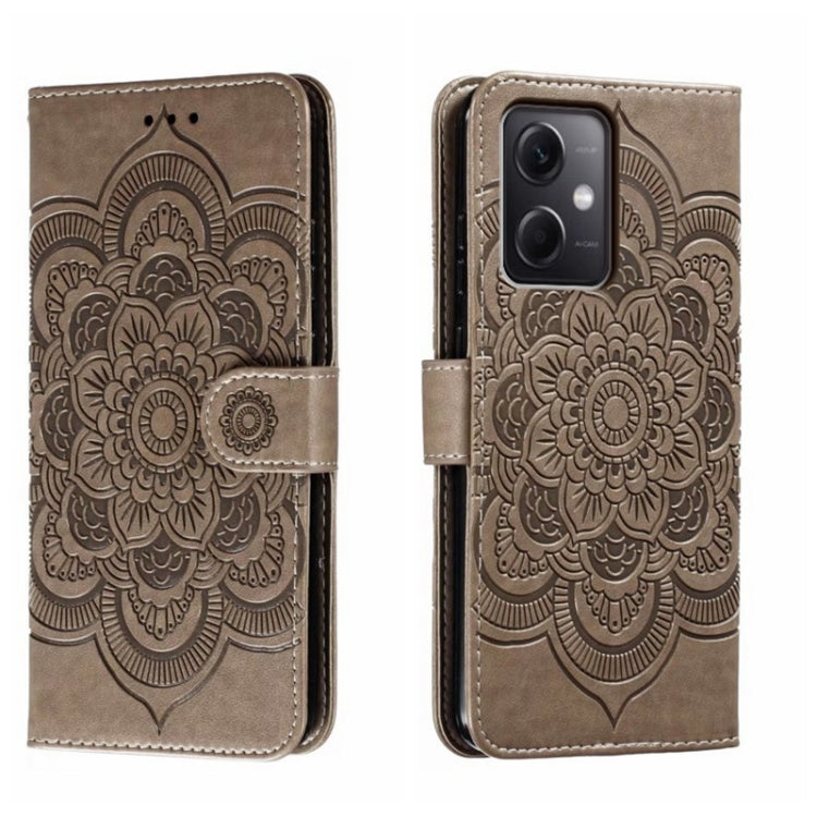 Sun Mandala Embossing Pattern Phone Leather Case, For Xiaomi Redmi 10C, For Xiaomi Redmi 12C, For Xiaomi Redmi A1, For Xiaomi Redmi K50 Ultra, For Xiaomi Redmi K60, For Xiaomi Redmi Note 12 5G Global