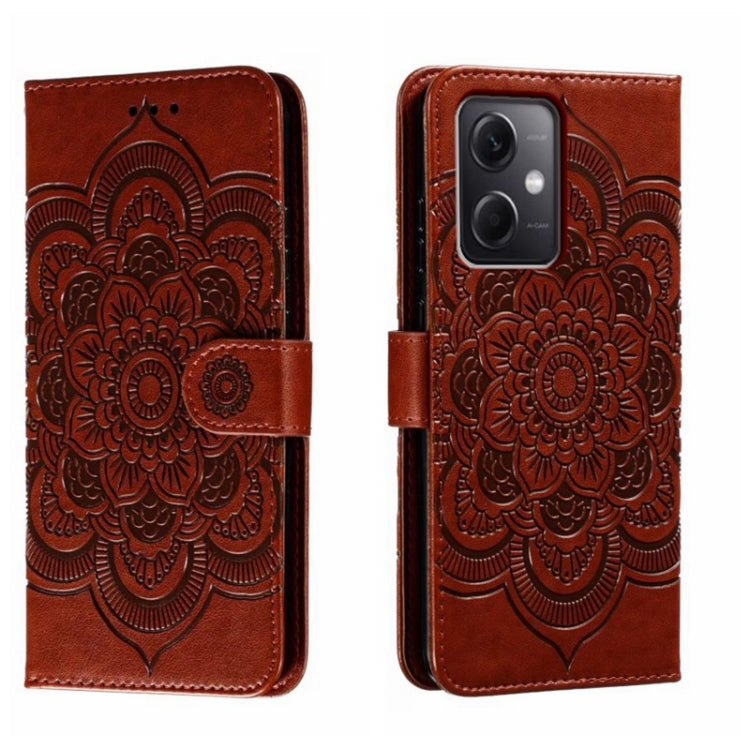 Sun Mandala Embossing Pattern Phone Leather Case, For Xiaomi Redmi 10C, For Xiaomi Redmi 12C, For Xiaomi Redmi A1, For Xiaomi Redmi K50 Ultra, For Xiaomi Redmi K60, For Xiaomi Redmi Note 12 5G Global