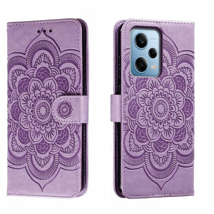 Sun Mandala Embossing Pattern Phone Leather Case, For Xiaomi Redmi Note 12 Pro 5G Global, For Xiaomi 12 Lite, For Xiaomi 13, For Xiaomi Poco C40, For Xiaomi Poco M4 Pro