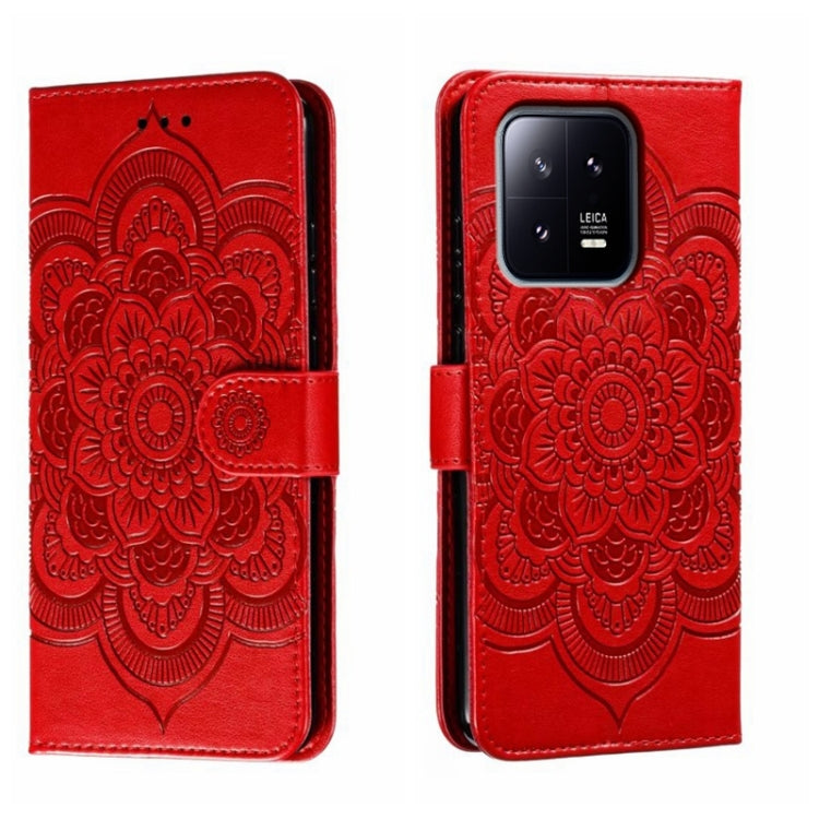 Sun Mandala Embossing Pattern Phone Leather Case, For Xiaomi Redmi Note 12 Pro 5G Global, For Xiaomi 12 Lite, For Xiaomi 13, For Xiaomi Poco C40, For Xiaomi Poco M4 Pro