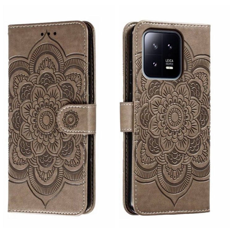 Sun Mandala Embossing Pattern Phone Leather Case, For Xiaomi Redmi Note 12 Pro 5G Global, For Xiaomi 12 Lite, For Xiaomi 13, For Xiaomi Poco C40, For Xiaomi Poco M4 Pro