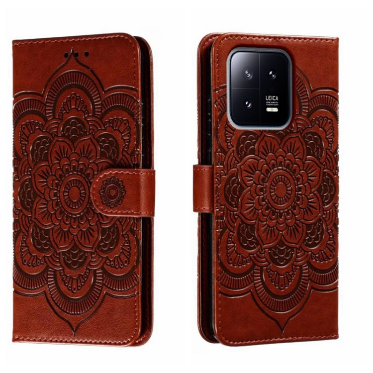 Sun Mandala Embossing Pattern Phone Leather Case, For Xiaomi Redmi Note 12 Pro 5G Global, For Xiaomi 12 Lite, For Xiaomi 13, For Xiaomi Poco C40, For Xiaomi Poco M4 Pro