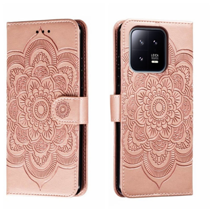 Sun Mandala Embossing Pattern Phone Leather Case, For Xiaomi Redmi Note 12 Pro 5G Global, For Xiaomi 12 Lite, For Xiaomi 13, For Xiaomi Poco C40, For Xiaomi Poco M4 Pro