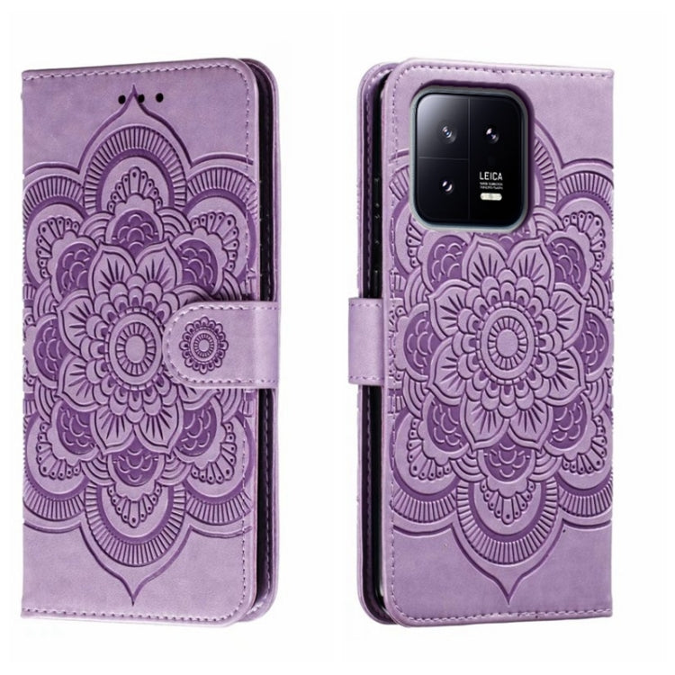 Sun Mandala Embossing Pattern Phone Leather Case, For Xiaomi Redmi Note 12 Pro 5G Global, For Xiaomi 12 Lite, For Xiaomi 13, For Xiaomi Poco C40, For Xiaomi Poco M4 Pro