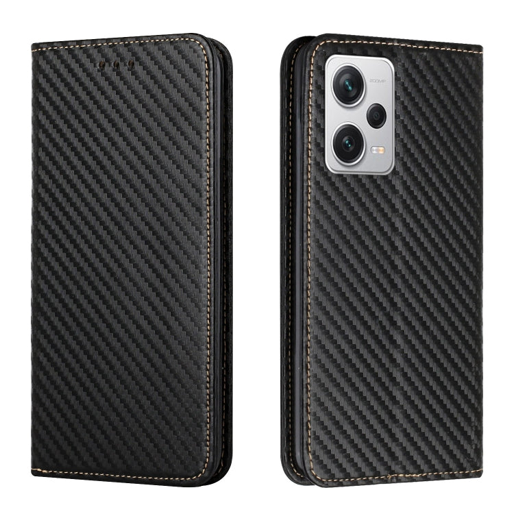 Carbon Fiber Texture Magnetic Flip Leather Phone Case, For Samsung Galaxy A24 4G, For Xiaomi Redmi 12C, For Xiaomi Redmi Note 12 4G Global, For Xiaomi Redmi Note 12 5G Global/Poco X5, For Xiaomi Redmi Note 12 Pro 5G/Poco X5 Pro