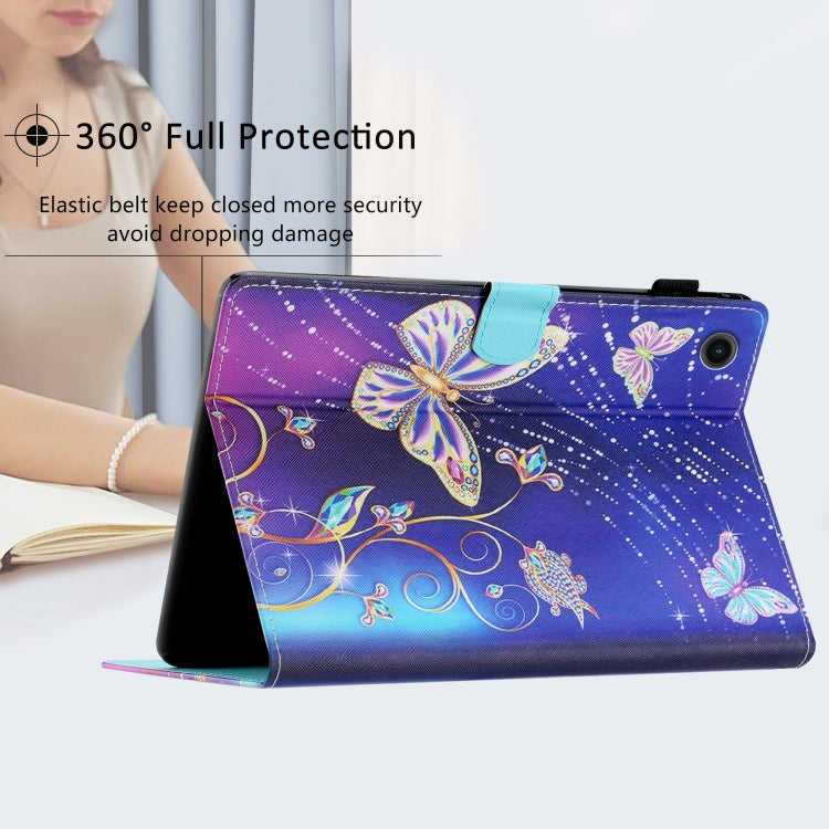 Coloured Drawing Stitching Smart Leather Tablet Case, For Samsung Galaxy Tab A8 10.5 2021 X205/X200, For Samsung Galaxy Tab S6 Lite P610/615, For Samsung Galaxy Tab A7 10.4 2020 T500/T505, For Samsung Galaxy Tab A7 Lite T220/T225                       ...