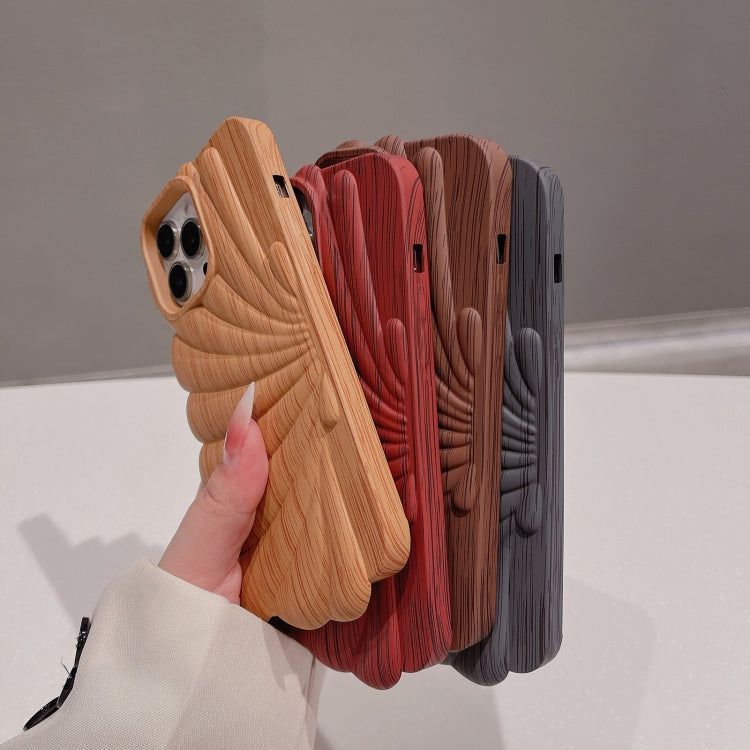 Wood Grain Shell Shape TPU Phone Case, For iPhone 12 Pro, For iPhone 12 Pro Max, For iPhone 11, For iPhone 11 Pro Max