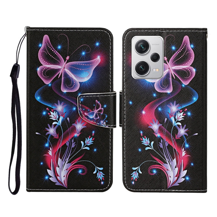 Colored Drawing Pattern Flip Leather Phone Case, For Xiaomi Redmi Note 12 Pro 5G/Poco X5 Pro