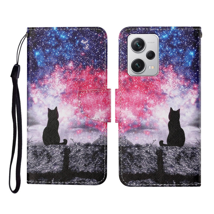 Colored Drawing Pattern Flip Leather Phone Case, For Xiaomi Redmi Note 12 Pro 5G/Poco X5 Pro