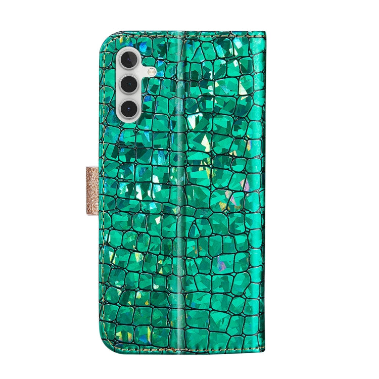 Laser Glitter Powder Crocodile Texture Leather Phone Case, For Samsung Galaxy A24 4G, For Samsung Galaxy A34 5G, For Samsung Galaxy A54 5G
