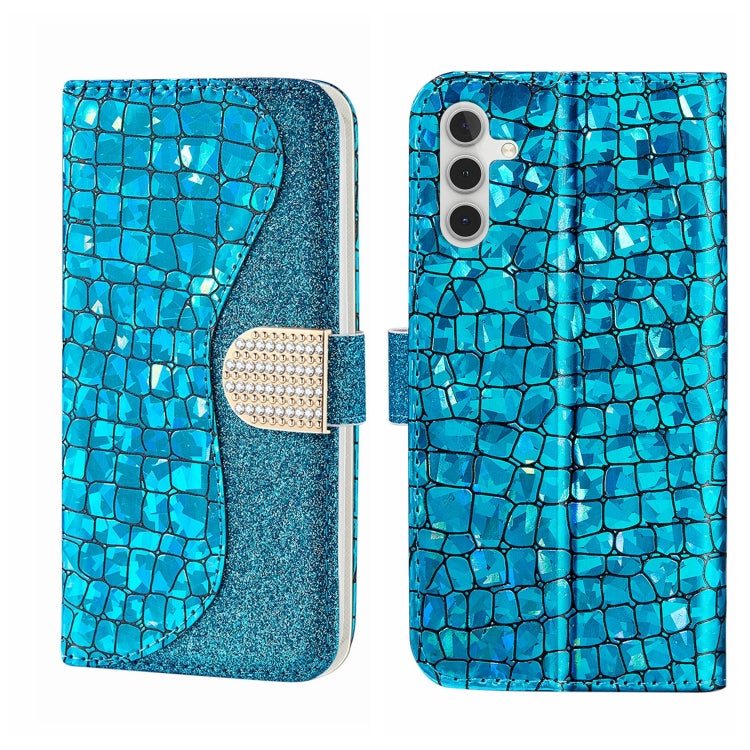Laser Glitter Powder Crocodile Texture Leather Phone Case, For Samsung Galaxy A24 4G, For Samsung Galaxy A34 5G, For Samsung Galaxy A54 5G