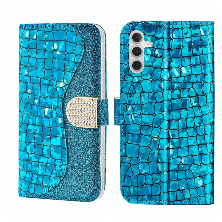 Laser Glitter Powder Crocodile Texture Leather Phone Case, For Samsung Galaxy A24 4G, For Samsung Galaxy A34 5G, For Samsung Galaxy A54 5G