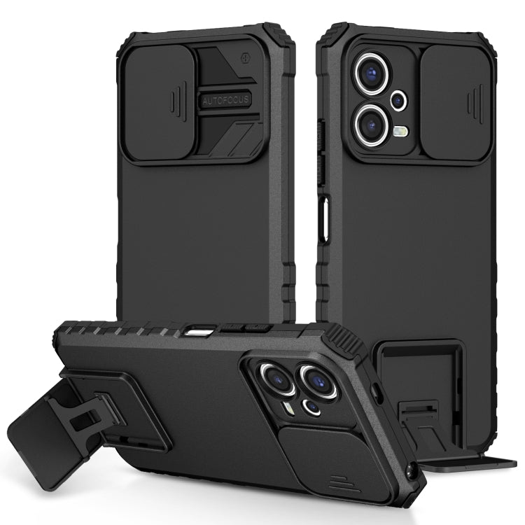 Stereoscopic Holder Sliding Camshield Phone Case, For Xiaomi Redmi Note 12 5G / Poco X5, For Xiaomi Redmi Note 12 Pro 5G / Poco X5 Pro
