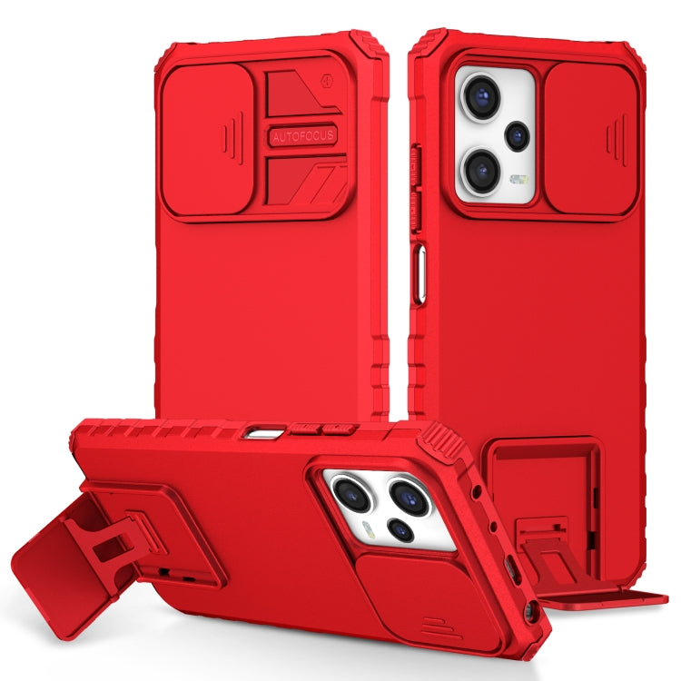 Stereoscopic Holder Sliding Camshield Phone Case, For Xiaomi Redmi Note 12 5G / Poco X5, For Xiaomi Redmi Note 12 Pro 5G / Poco X5 Pro