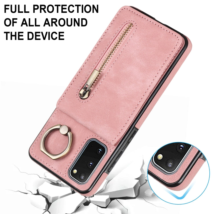 Retro Ring and Zipper RFID Card Slot Phone Case, For Samsung Galaxy S20, For Samsung Galaxy S20+, For Samsung Galaxy S20 Ultra, For Samsung Galaxy S20 FE, For Samsung Galaxy Note20, For Samsung Galaxy Note20 Ultra, For Samsung Galaxy Note10            ...