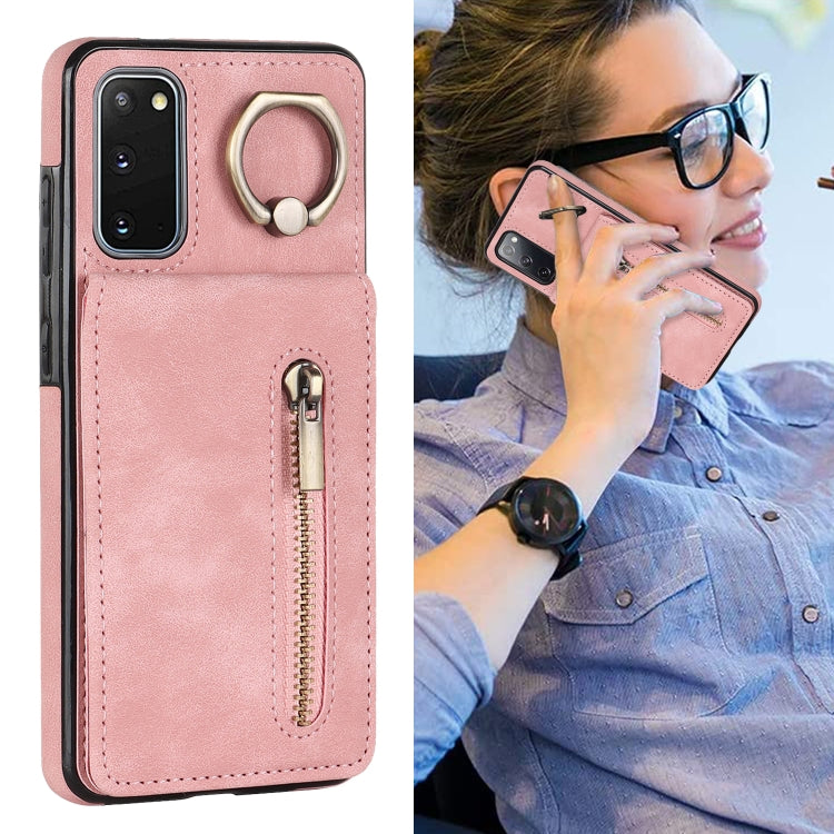 Retro Ring and Zipper RFID Card Slot Phone Case, For Samsung Galaxy S20, For Samsung Galaxy S20+, For Samsung Galaxy S20 Ultra, For Samsung Galaxy S20 FE, For Samsung Galaxy Note20, For Samsung Galaxy Note20 Ultra, For Samsung Galaxy Note10            ...