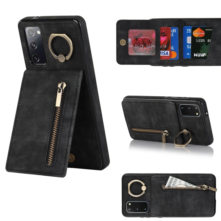 Retro Ring and Zipper RFID Card Slot Phone Case, For Samsung Galaxy S20, For Samsung Galaxy S20+, For Samsung Galaxy S20 Ultra, For Samsung Galaxy S20 FE, For Samsung Galaxy Note20, For Samsung Galaxy Note20 Ultra, For Samsung Galaxy Note10            ...