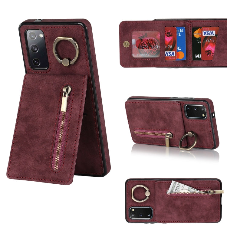 Retro Ring and Zipper RFID Card Slot Phone Case, For Samsung Galaxy S20, For Samsung Galaxy S20+, For Samsung Galaxy S20 Ultra, For Samsung Galaxy S20 FE, For Samsung Galaxy Note20, For Samsung Galaxy Note20 Ultra, For Samsung Galaxy Note10            ...
